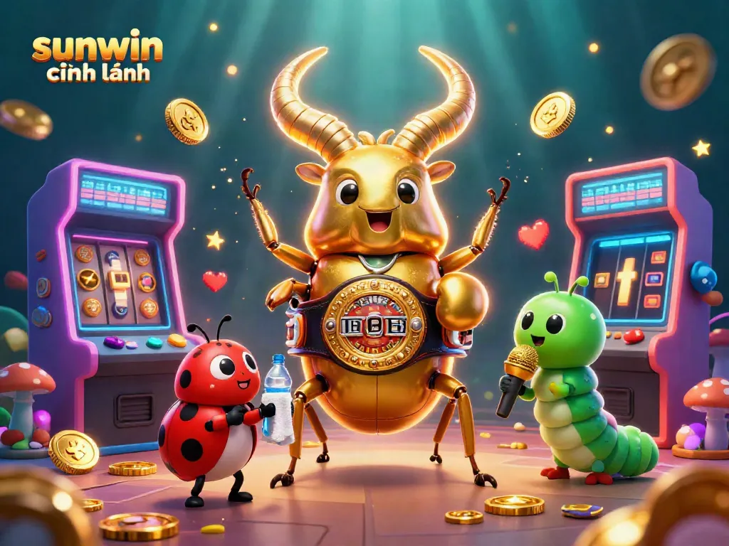 Experience the excitement of sunwin chính hãng with vibrant 3D characters and casino elements in a dynamic scene.