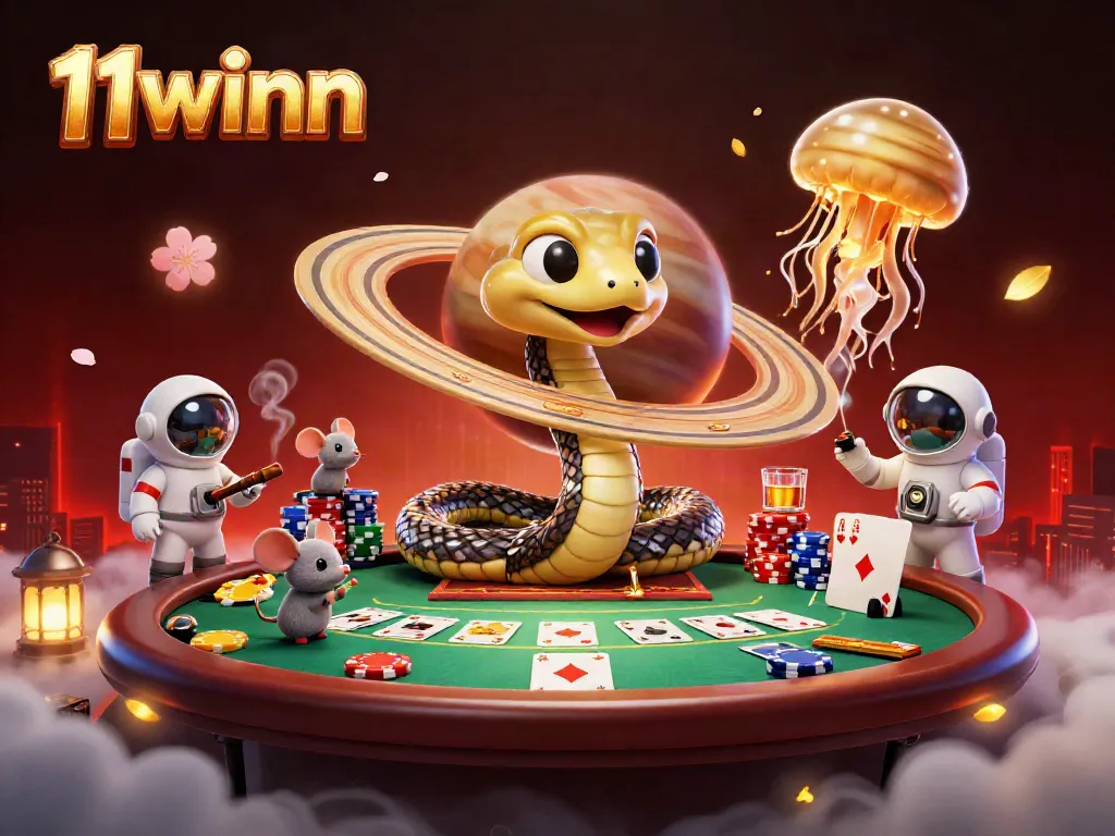 Join the cosmic action at 11winn with astronaut mice betting on a roulette wheel in space.