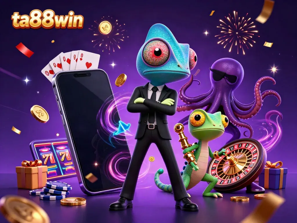 Experience the thrilling gameplay at ta88win with vibrant 3D characters and casino elements.