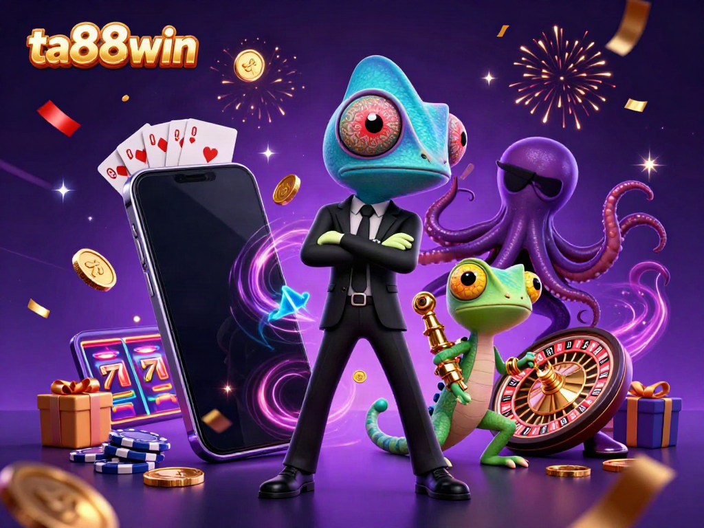 Experience the thrilling gameplay at ta88win with vibrant 3D characters and casino elements.