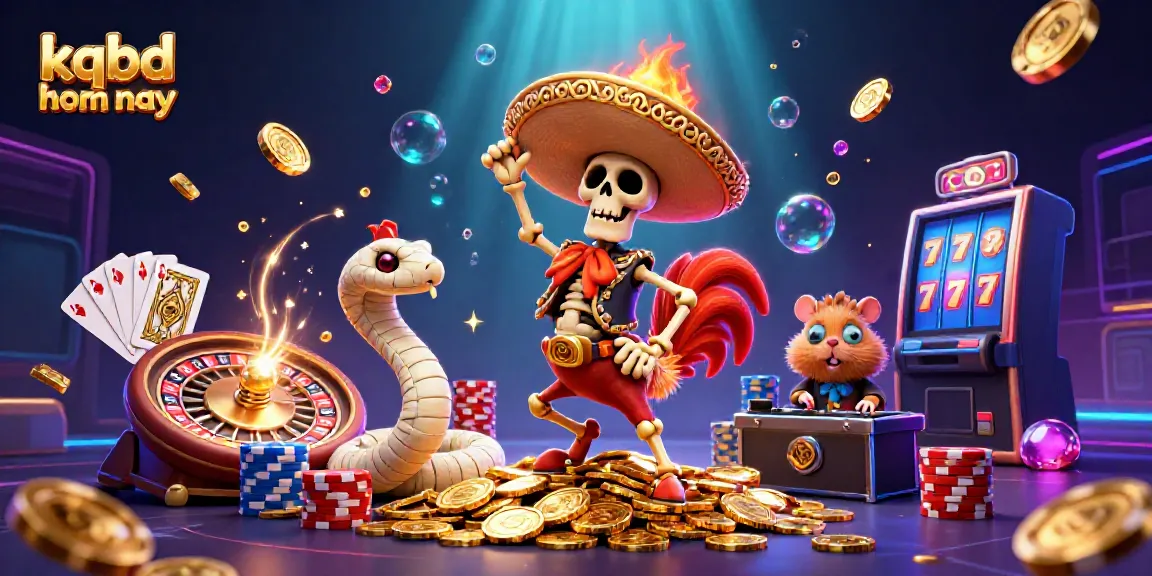 Experience the excitement of kqbd hom nay with a vibrant scene of characters and casino elements