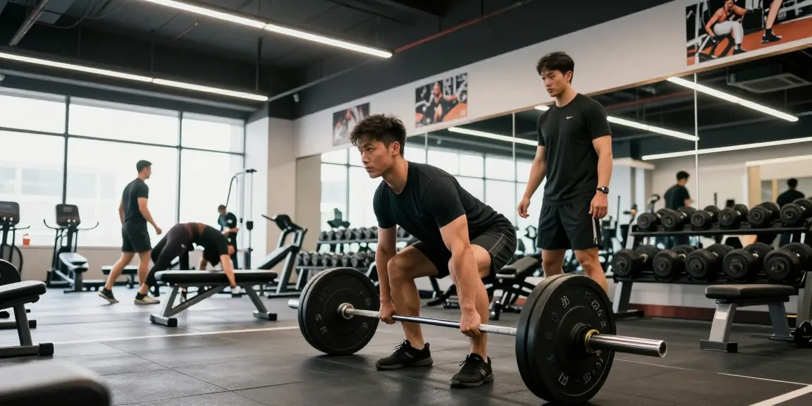 Unieke training in de Unique Pharma Steroiden Winkel met een man die deadlifts uitvoert, gefocust op spieropbouw.