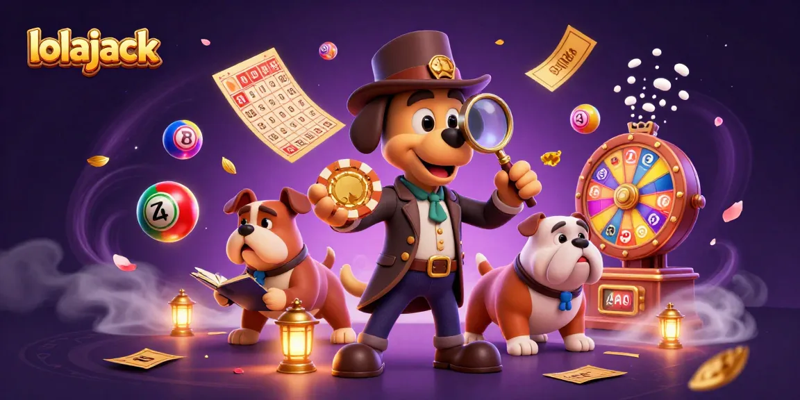 Experience the thrill of lolajack as a detective uncovers golden poker chips amidst vibrant casino elements.