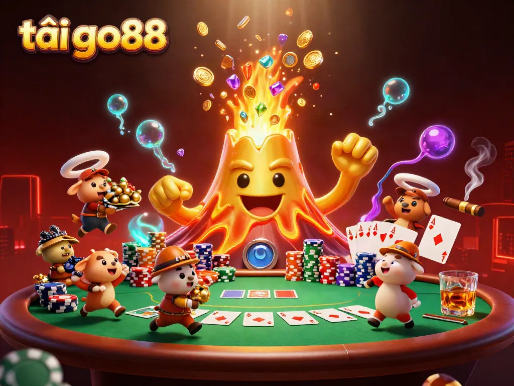 Experience excitement and win with the vibrant scene of tải go88 showcasing treasure and gaming action.