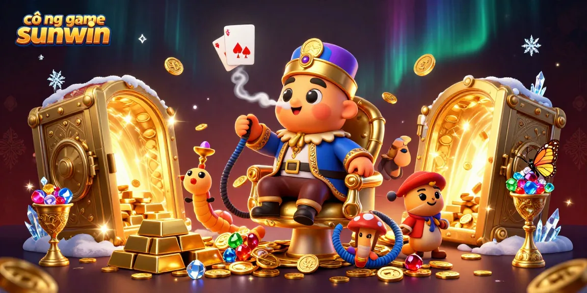 Experience thrilling gaming at cổng game sunwin with dynamic 3D illustration showcasing adventure.