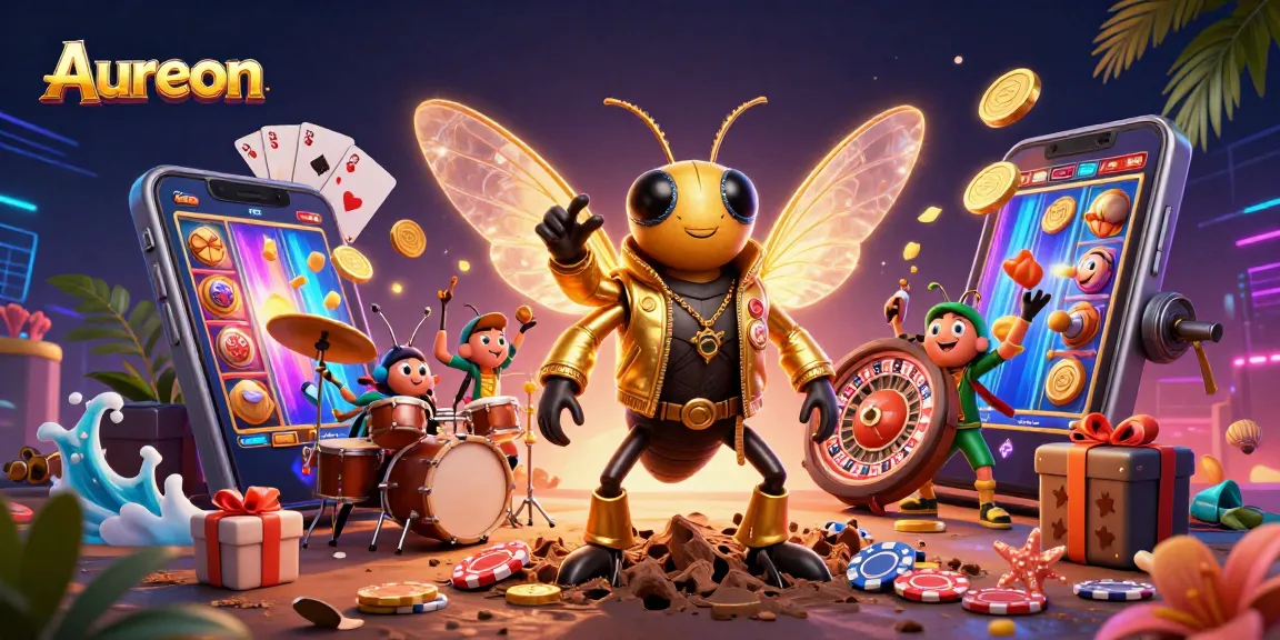 Aureon casino showcases vibrant slot games and exciting jackpots amidst a dynamic rock star scene.